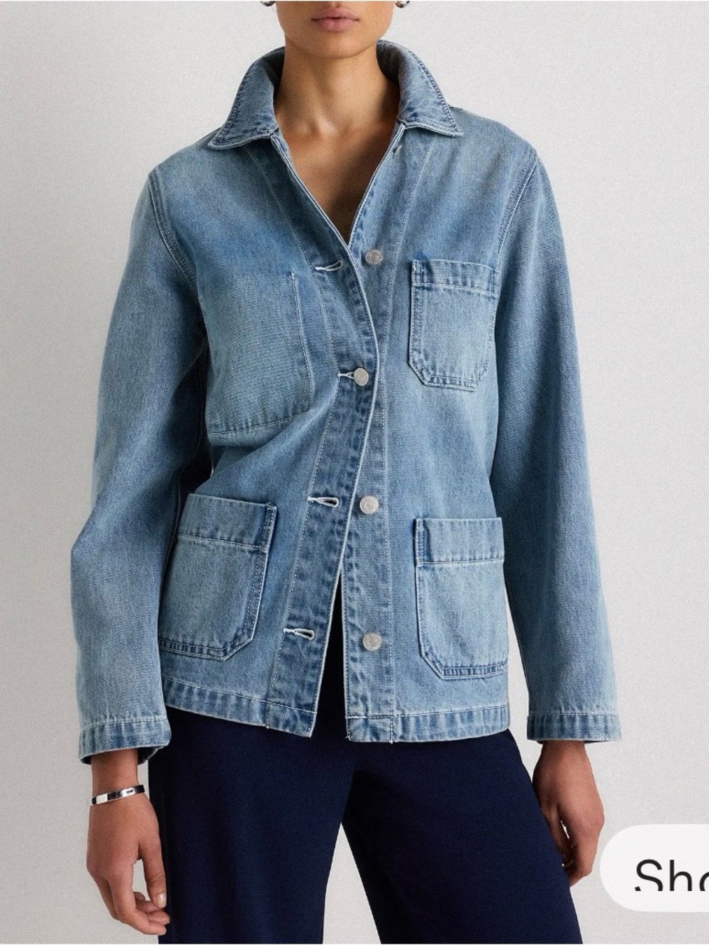 Quince Light Blue Denim Utility Jacket